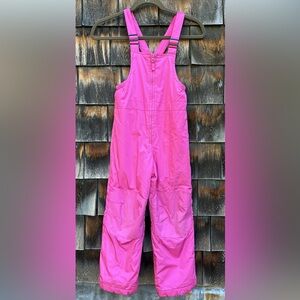 Girls Lands End Pink Bib Snow Pants - Size 6